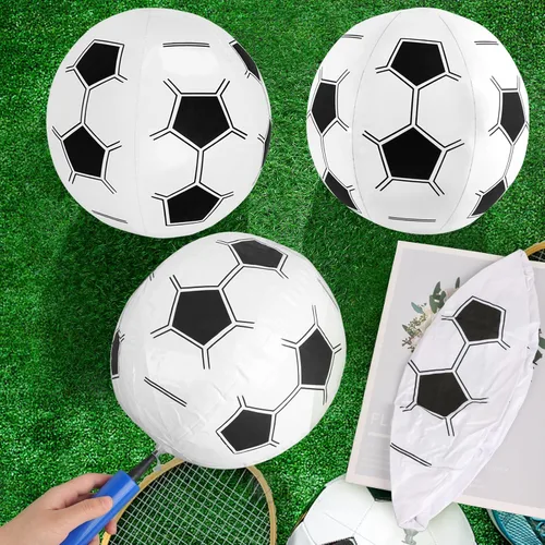 Vista 5 de FOIMAS 8 pelotas de fútbol de playa, pelotas de fútbol inflables de 15 pulgadas para verano, piscina, playa, fiesta, actividades al aire libre negro