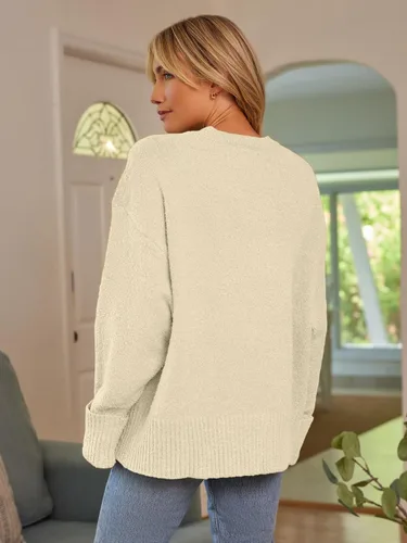 Vista 68 de LILLUSORY - Suéteres sin botones grandes para mujer, suéter mullido, grueso y cálido