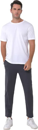Vista 6 de Pantalones de viaje elásticos para hombre, entrepierna de 27 pulgadas, de secado rápido, ligeros, pantalones deportivos casuales con bolsillos