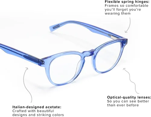 Vista 3 de eyebobs - Claramente Gafas de lectura prémium para hombres y mujeres Marco redondo