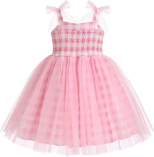 Vista 3 de Vestido de cumpleaños para niña, sin mangas, tirantes delgados, vestido de tutú de princesa, vestido de tutú para fiesta de tartas, sesión de fotos