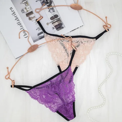 Vista 4 de Sexy Stretch Blend Micro T Back Low Rise Cheeky Exotic Tangas Variedad de patrones invisibles para mujer, Ropa interior regular y talla grande