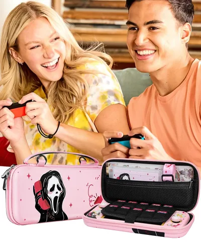 Vista 6 de Xinocy for Nintendo Switch Lite 7 in 1 Storage Accessories Kit with Travel Carrying Case+Switch Lite Protective Cover+Game Case