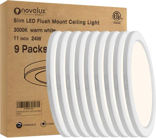 Vista 14 de Lámpara de techo de montaje empotrado - Certificada ETL - LED de 3,000 K y luz blanca cálida de 5 pulgadas, diseño redondo ultradelgado de 0.63