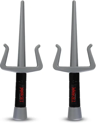 Vista 2 de Liberty Imports 2 piezas de juguete de plástico Ninja Sai armas para niños juego de simulación accesorios de disfraces - Niños juego imaginativo