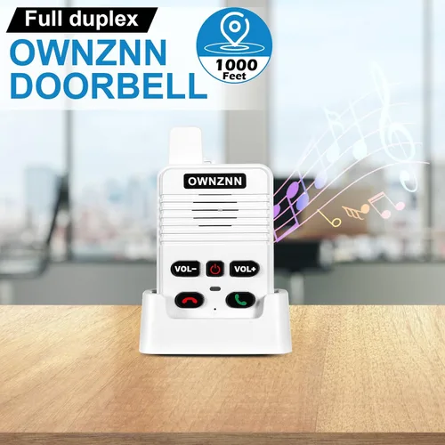 Vista 4 de Timbre inalámbrico, receptor interior adicional para ampliar el sistema de timbre OWNZNN Doorbell, intercomunicador de conversación manos libres