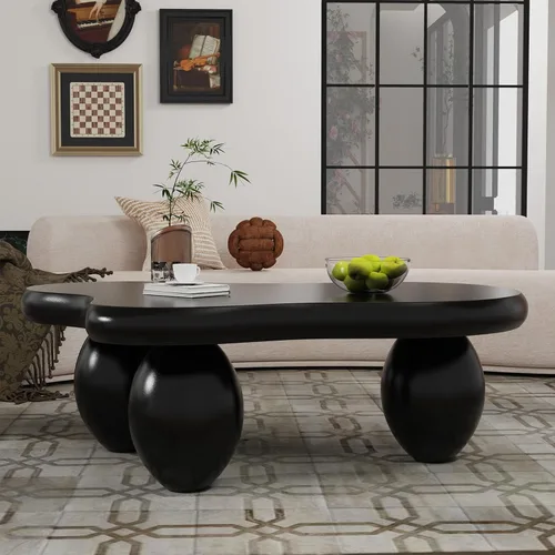 Vista 21 de Mesas de centro en forma de nube, mesa de centro irregular, mesa de centro con diseño moderno en forma de nube, mesas de centro para sala de estar