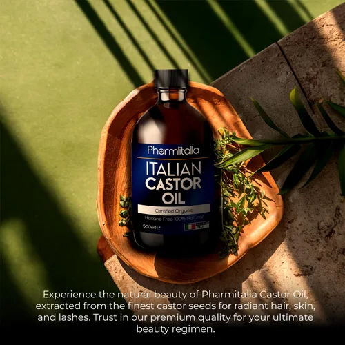 Vista 6 de Aceite de ricino orgánico prensado en frío sin refinar - Aceite de ricino orgánico dorado para cara, cuero cabelludo, pestañas, cuidado de la piel