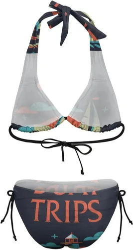Vista 8 de Bikini para adolescentes sexy para viajes en barco, parte inferior envolvente con correa ajustable para la costa
