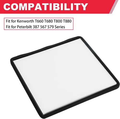 Vista 3 de Filtro de aire de cabina apto para Kenworth 660 T680 T800 T880 Peterbilt 387 567 579 Reemplaza# PA30269 F37-1018 S28571 S-9034 AF56102
