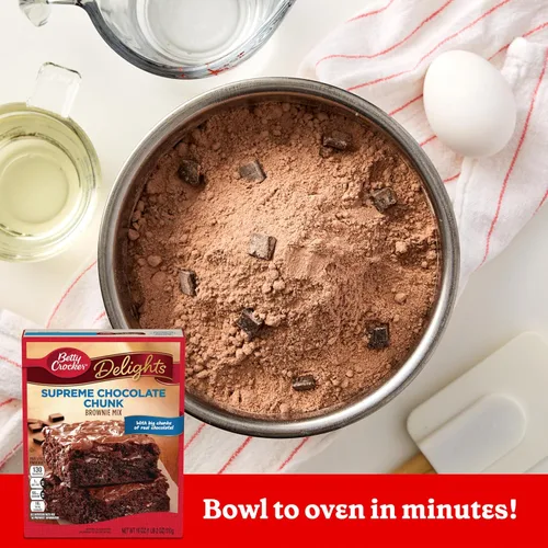 Vista 4 de Mezcla para Brownies Betty Crocker Delights Supreme con Trozos de Chocolate, 18 oz.