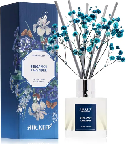 Vista 29 de Airkeep Juego de difusor de varillas – 3.38 onzas líquidas (3.4 fl oz), difusor de aroma de bambú para el hogar, incluye 8 varillas difusoras