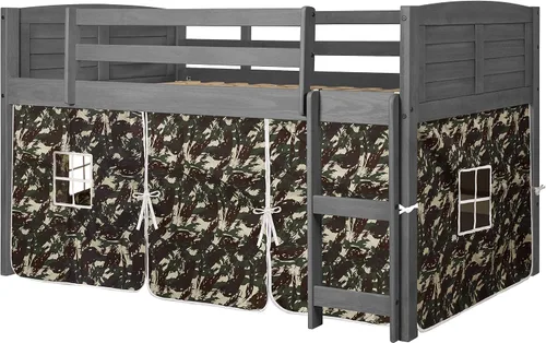 Vista 4 de Donco Kids Loft bajo de la lumbrera, Pino, Gris (Antique Grey)