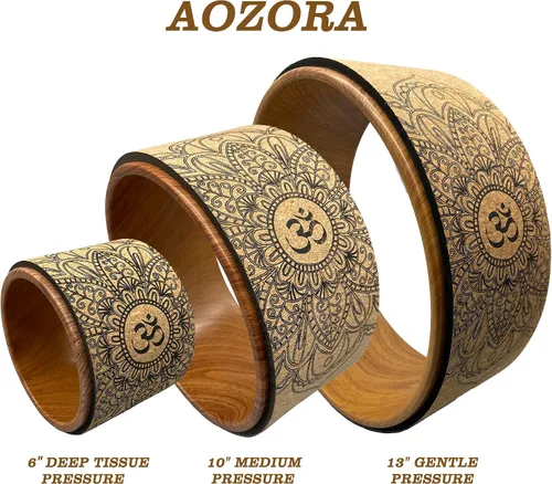Vista 2 de Aozora Yoga Wheel 13" with Most Detailed Book Step by Step Guide on How to Do 30+ Poses! Perfect for Stretching and Improving Backbends