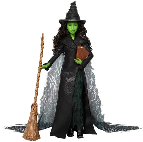 Vista 3 de Mattel Universal Pictures Wicked: Muñeca de moda Elphaba For Good de lujo con atuendo extraíble y 4 accesorios, inspirada en la película