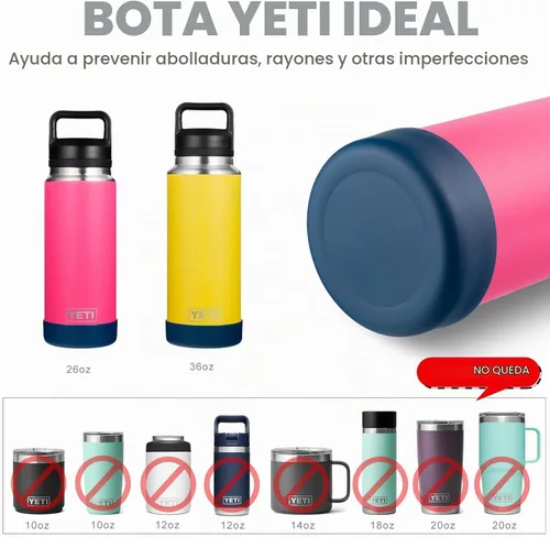 Vista 5 de Funda de silicona para botellas de agua YETI, Owala, protector inferior para YETI de 26 onzas, cubierta protectora para Owala de 32 onzas Azul