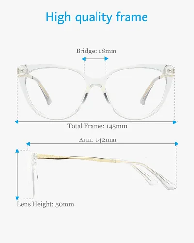 Vista 4 de ANRRI Gafas de computadora clásicas y elegantes con bloqueo de luz azul estilo ojo de gato para mujer, marco vintage