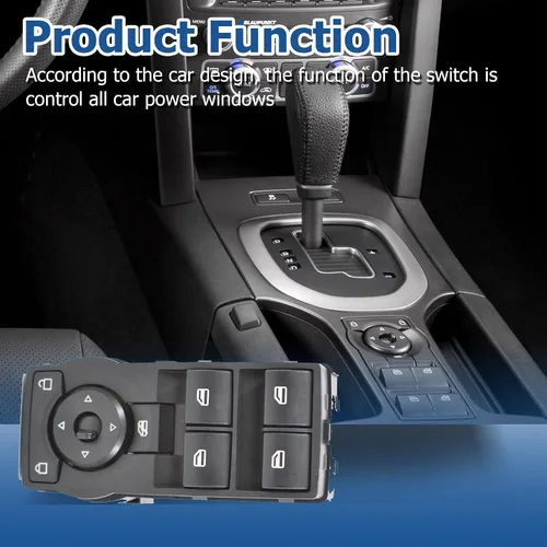 Vista 2 de Silscvtt Black Master - Interruptor de ventana eléctrica de repuesto para G8 GT GXP 4D Sedan 2008-2009 92247215 92225343