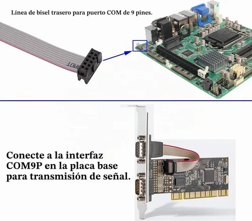 Vista 5 de 1 puerto DB9 RS232 Serial Port Bracket a 10 pin HeaderRibbon adaptador de conector de cable, DB9 Serial macho a 10P Placa base de montaje en panel 1