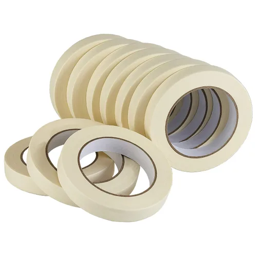 Vista 2 de Lichamp Paquete de 10 cintas de enmascarar beige y 10 cintas azules para pintores de 1 pulgada