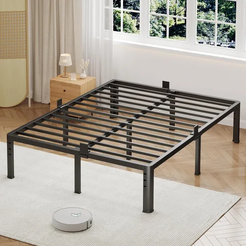 Vista 10 de NKZ Base de cama individual de 12 pulgadas, plataforma de metal resistente con patas de esquina redondas, soporte de listones de acero resistente