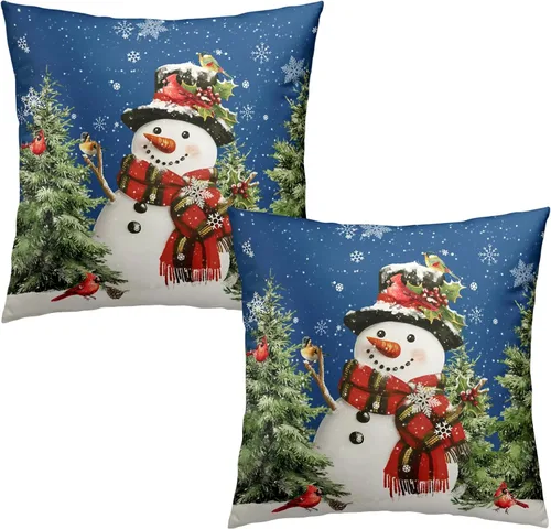 Vista 19 de Juego de 2 fundas de almohada patrióticas para exteriores, diseño de estrellas azules del 4 de julio, 16 x 16 pulgadas, fundas de almohada