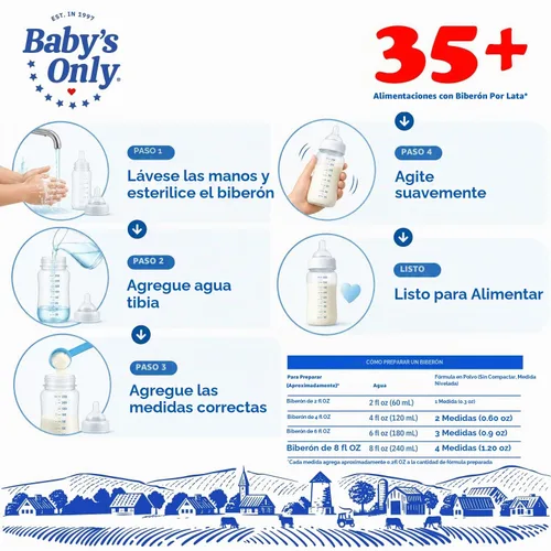Vista 6 de Baby's Only Baby Formula - Fórmula infantil de nutrición completa, polvo a base de leche con hierro, vitamina E, vitamina D, fórmula infantil fácil