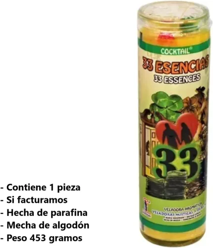 Vista 2 de 33 Esencias (33 Esencias) Vela perfumada preparada 7 días en vidrio