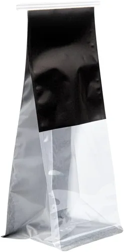 Vista 2 de Restaurantware Bag Tek - Bolsas de lazo de lata de 5.1 x 4.1 x 11.2 pulgadas con ventanas, 100 bolsas resellables con ventanas, parte inferior plana