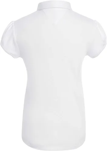 Vista 2 de Tommy Hilfiger Polo de las muchachas del cuello de Peter Pan del enclavamiento de la manga corta, uniforme escolar