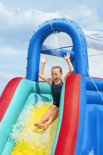 Vista 6 de H2OGO! Waterfall Waves Kids Inflatable Water Park with Heavy-Duty Blower Ondas de cascada