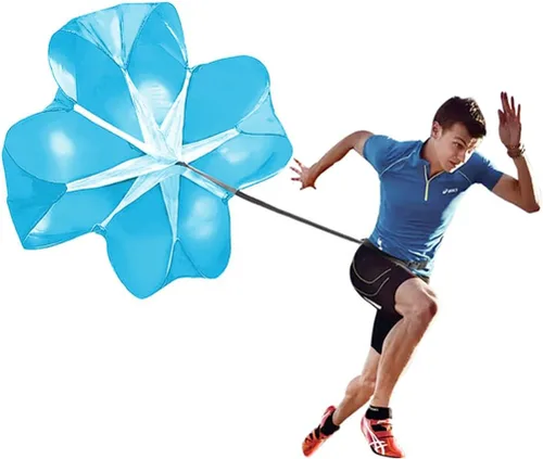 Vista 5 de Bfsmile - Paracaídas de entrenamiento de velocidad para correr de 56 pulgadas con correa ajustable, bolsa de transporte gratuita. Speed Chute