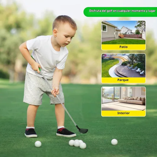 Vista 4 de Juego de palos de golf para niños pequeños, juguetes retráctiles