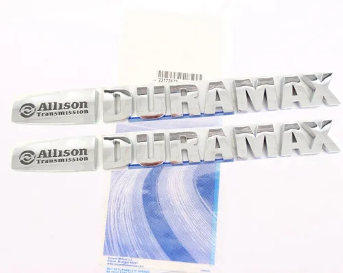 Vista 3 de Yoaoo 2 paquetes de emblemas con insignias OEM Allison Duramax compatibles con capó negro mate 2015 Silverado 2500Hd 3500Hd Negro-1