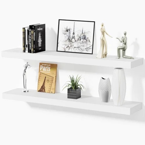 Vista 13 de Estantes flotantes de baño para pared, estantes de baño sobre el inodoro, estantes de pared y estante para libros, estante colgante, estantes