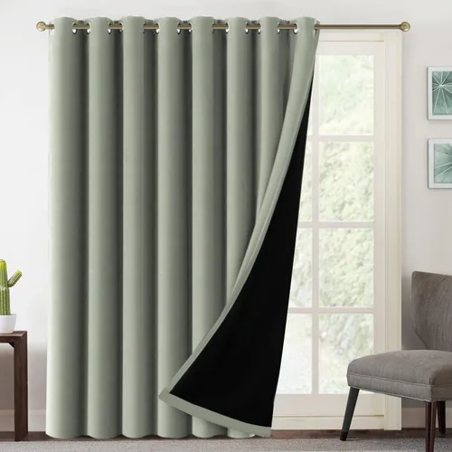 Vista 14 de MeilleMaison Paneles de cortina 100 % opacas para ventana de dormitorio, bloqueo de luz completa, de 84 pulgadas de largo, con aislamiento térmico
