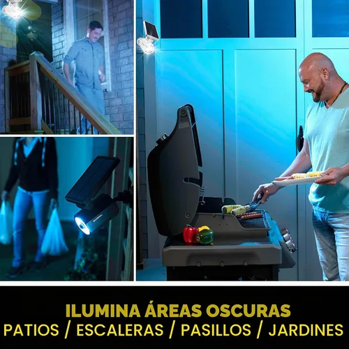 Vista 4 de Bionic Spotlight de Bell+Howell - Luces solares para exteriores con sensor de movimiento, súper brillantes, 8 bombillas LED, focos impermeables