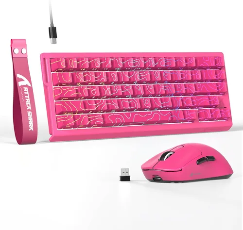 Vista 6 de ATTACK SHARK X68 HE - Teclado magnético con cable con combinación de mouse inalámbrico X3, teclado de disparo rápido de 8 KHz, precisión RT de 0.000