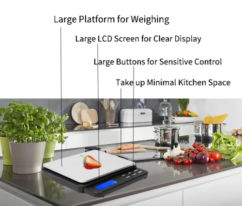Vista 2 de Balanza de pesaje 35.27 oz/0.00 oz Mini báscula digital alta, báscula de cocina, báscula eléctrica, para cocinas, laboratorios, etc. (negro)