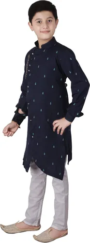 Vista 4 de Pro-Ethic Style Developer Conjuntos de Kurta de algodón étnico indio para niños, sesión festiva, paquete de 1 (S-142)