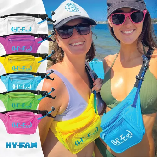 Vista 7 de HY-FAN Riñonera de hidratación con vejiga, 17 onzas, sin BPA, diseño manos libres, bolsillos seguros, ideal para actividades atléticas al aire Verde