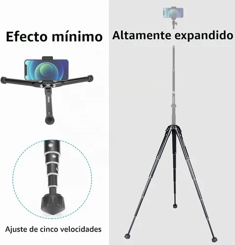 Vista 4 de Smatree Trípode extensible, trípode de viaje de escritorio de altura