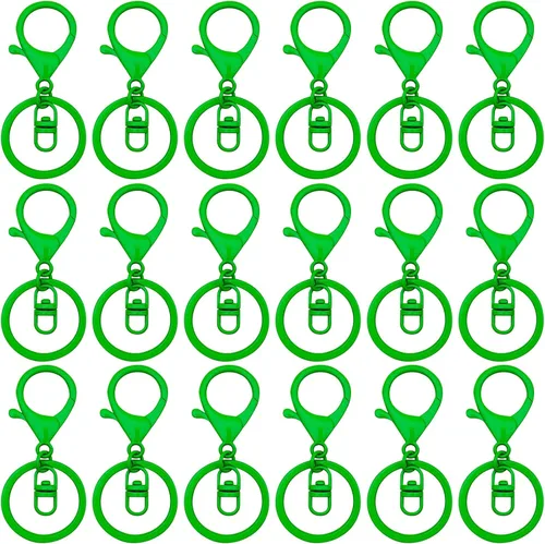 Vista 14 de 30 llaveros con cierre de langosta para hacer joyas, coloridos clips de gatillo giratorios de metal con cierres giratorios, clips de gancho, anillo