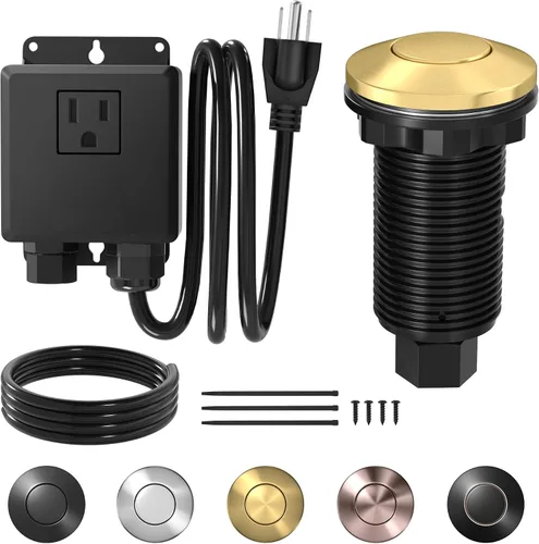 Vista 8 de Kit de interruptor de aire para eliminación de basura Joinfworld, kit de botón de eliminación de basura impermeable con interruptor de eliminación