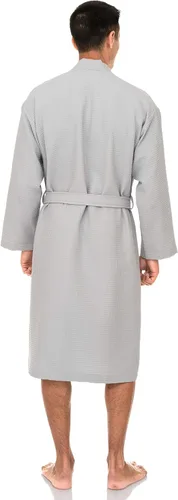 Vista 2 de TowelSelections Bata de baño tipo kimono suave para hombre, bata de baño tipo waffle
