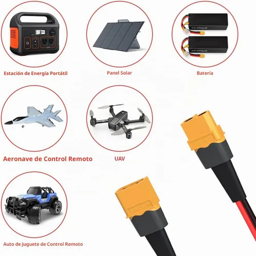 Vista 7 de ELFCULB 10AWG 2FT XT60 Cable de Extensión 2 6 10 20 35 50 75 100FT Conector XT60 Hembra a Macho para Batería RC Estación de Energía Portátil Panel
