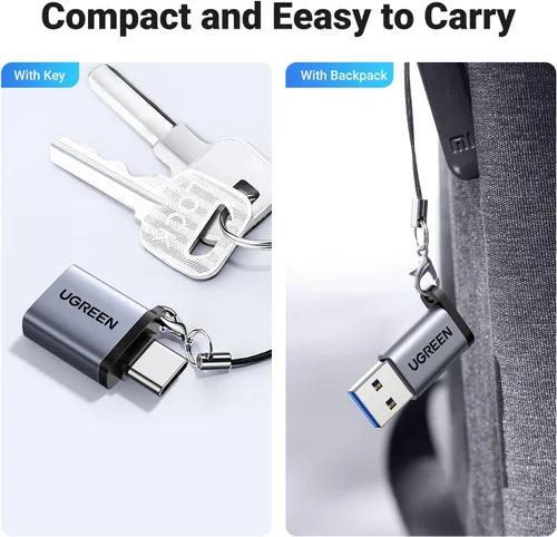 Vista 7 de UGREEN Paquete de 2 adaptadores USB a USB C, adaptador USB C hembra a USB macho de 10 Gbps compatible con iPhone 16 15, MacBook, iPad, Samsung