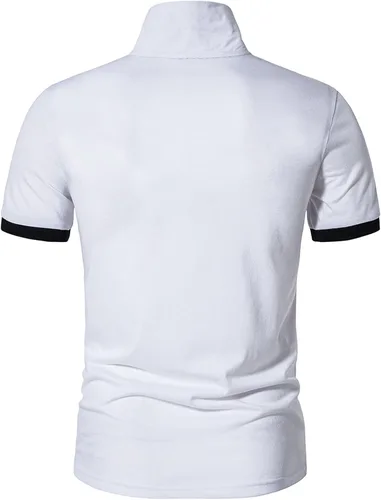 Vista 2 de CEHT Polo de manga corta y manga larga para hombre, de algodón, para golf, de ajuste delgado, casual, para hombre