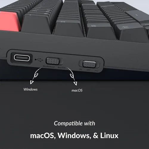 Vista 7 de Keychron K4 96% Layout QMK Teclado mecánico con opciones inalámbricas y con cable, interruptor banana con retroiluminación blanca, intercambiable