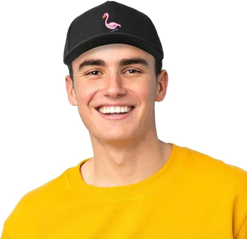 Vista 5 de DALIX Flamingo Snapback Flat Bill Gorra de béisbol bordada para hombre